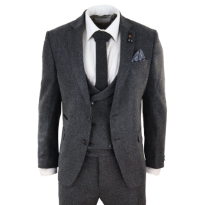 Grey Tweed 3 Piece Suit