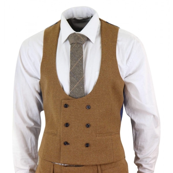 Harry Brown - Mens Tan Brown Wool 3 Piece Suit