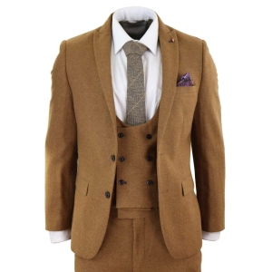 Harry Brown – Mens Tan Brown Wool 3 Piece Suit