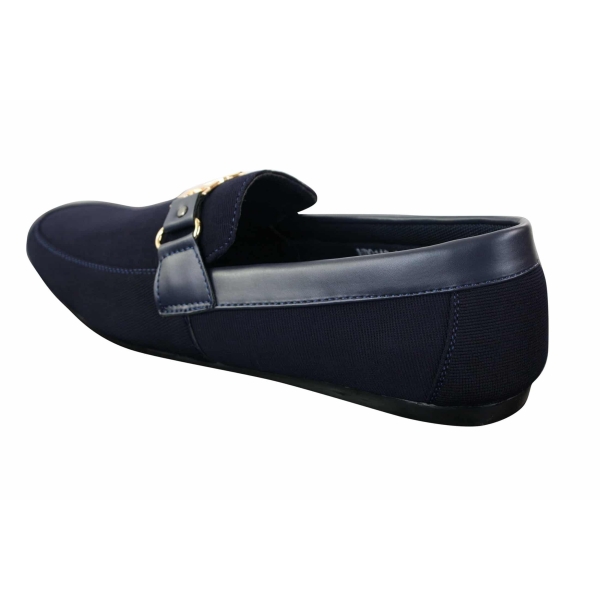 Fiorello HD0112-03 - Mens Iconic Black Navy Italian Design Slip On Smart Casual Loafers Mocassins Driving Shoes