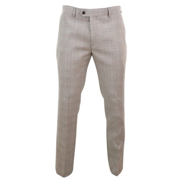 Mens Beige Tweed Trousers