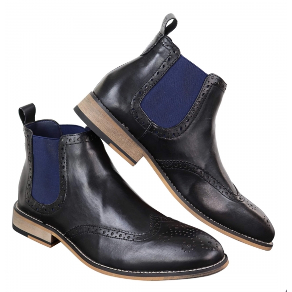 Mens Black or Brown Slip-on Chealse Boots - Cavani Hound