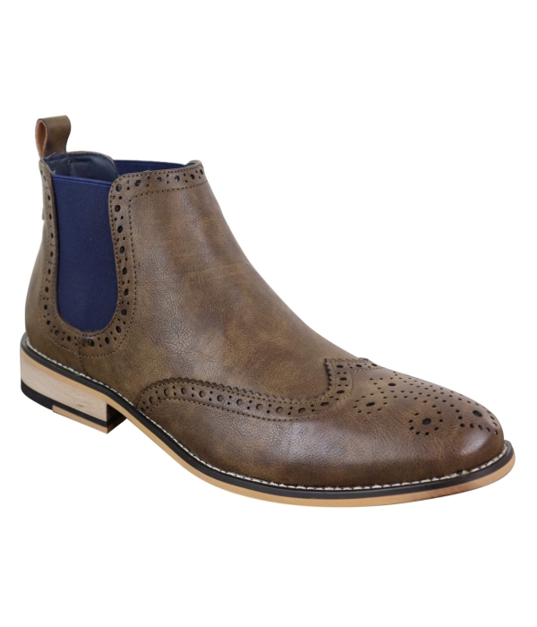 Mens Black or Brown Slip-on Chealse Boots - Cavani Hound