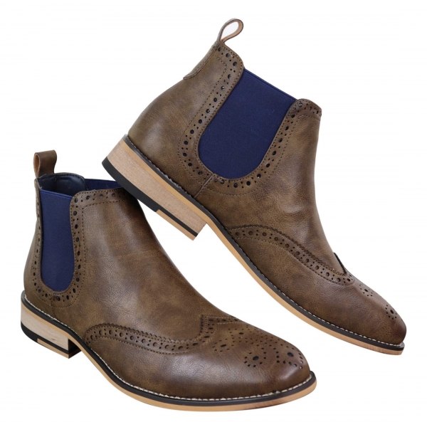 Mens Black or Brown Slip-on Chealse Boots - Cavani Hound