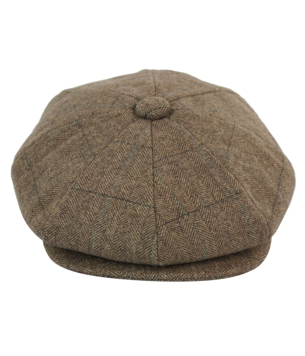 Mens Tweed Check Peaky Blinders Cap