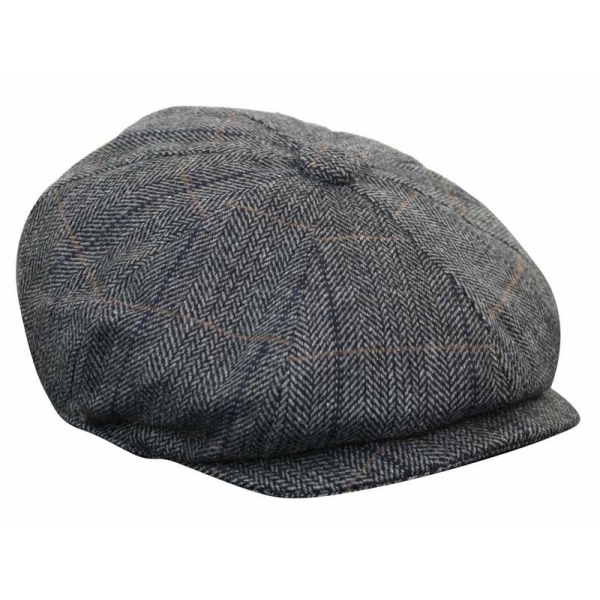 Mens Tweed Check Peaky Blinders Cap