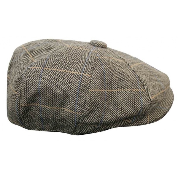 Mens Tweed Check Peaky Blinders Cap