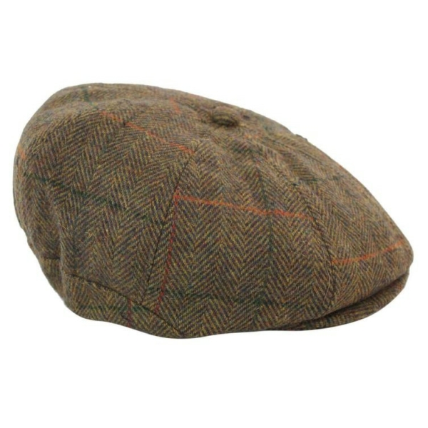 Men's Tweed 8 Panel Newsboy Hat