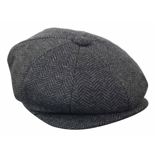 HT6316 - Mens Herringbone Tweed Peaky Blinders Hat