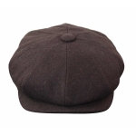 HT6363 - Mens Vintage Tweed Newsboy Peaky Blinders Cap - Brown/Wine