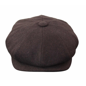 HT6363 – Mens Vintage Tweed Newsboy Peaky Blinders Cap – Brown/Wine