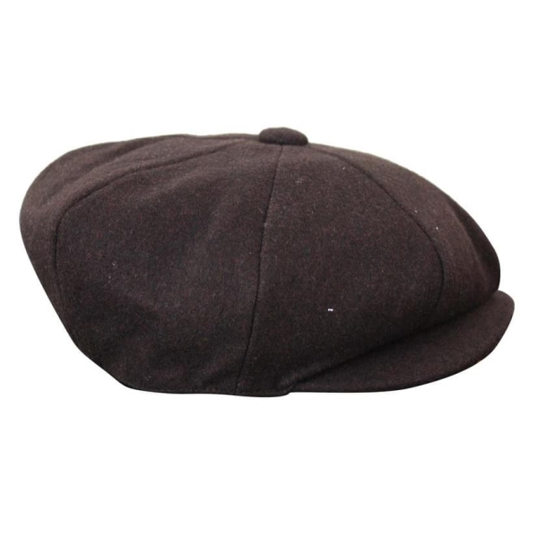 HT6363 - Mens Vintage Tweed Newsboy Peaky Blinders Cap - Brown/Wine