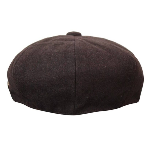 HT6363 - Mens Vintage Tweed Newsboy Peaky Blinders Cap - Brown/Wine