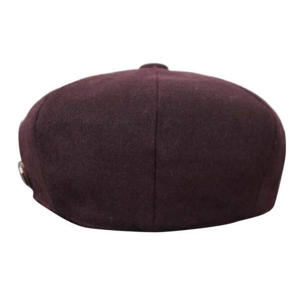 HT6363 - Mens Vintage Tweed Newsboy Peaky Blinders Cap - Brown/Wine