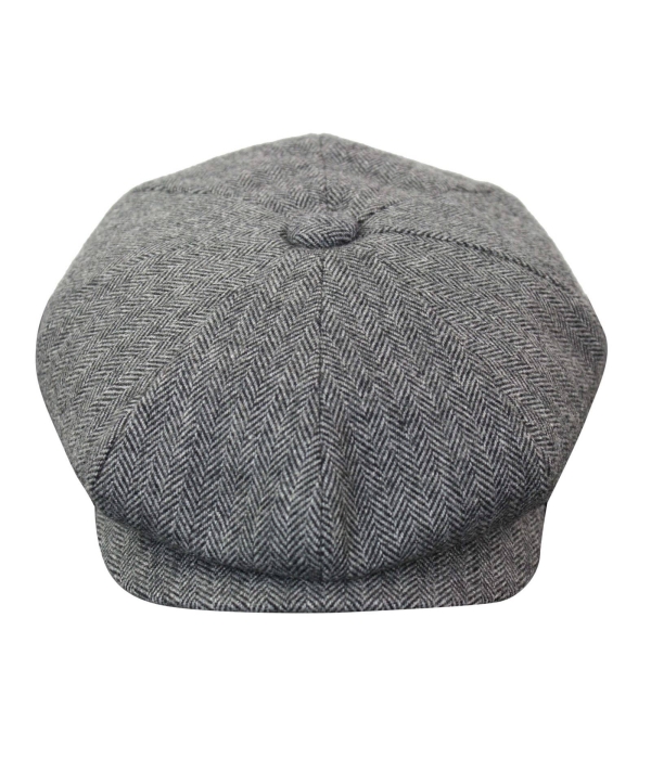 HT6364 - Mens Herringbone Tweed Newsboy Peaky Blinders Hat