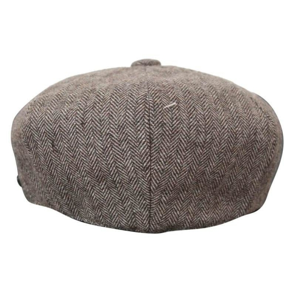 HT6364 - Mens Herringbone Tweed Newsboy Peaky Blinders Hat