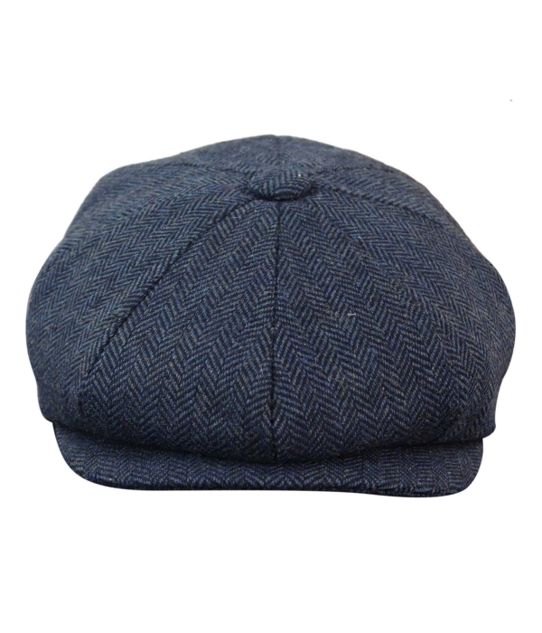 HT6364 - Mens Herringbone Tweed Newsboy Peaky Blinders Hat