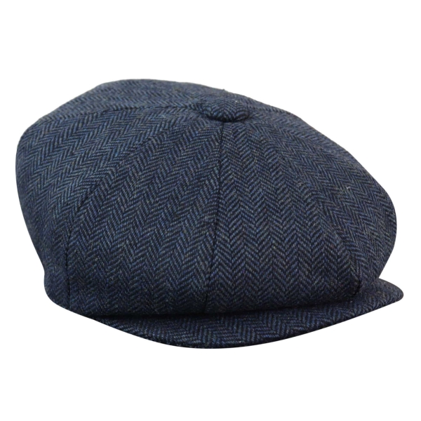 HT6364 - Mens Herringbone Tweed Newsboy Peaky Blinders Hat