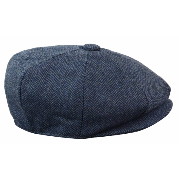 HT6364 - Mens Herringbone Tweed Newsboy Peaky Blinders Hat