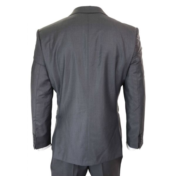 Mens Grey Wool Formal Suit