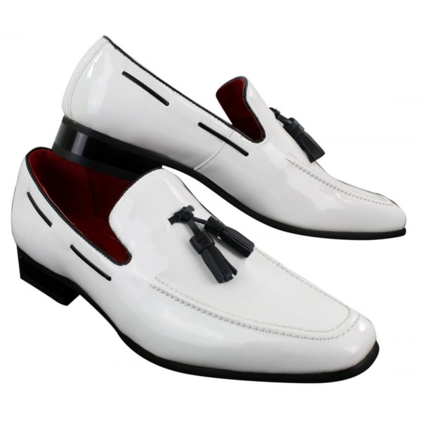 Mens Slip On Patent Shiny Tassle Driving Loafers Shoes Leather Smart Casual