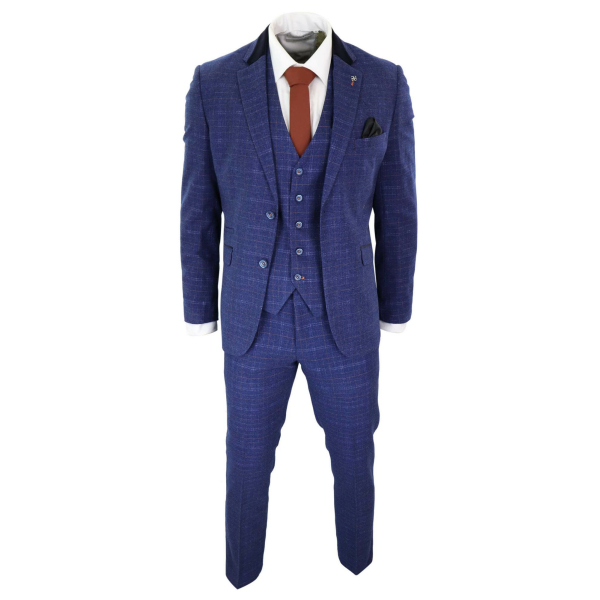 Cavani Kaiser - Men's Blue Tweed Check Suit