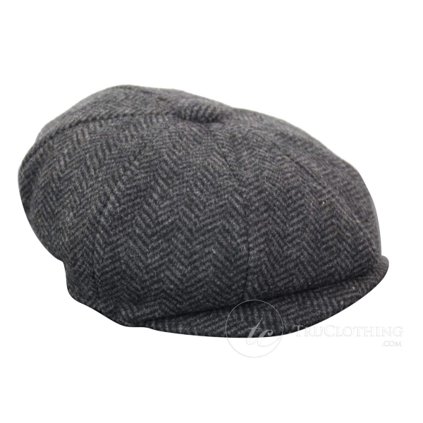 Kids Peaky Blinders Newsboy Tweed Herringbone 8 Panel Hat