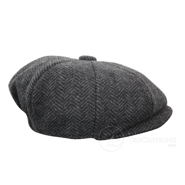 Kids Peaky Blinders Newsboy Tweed Herringbone 8 Panel Hat