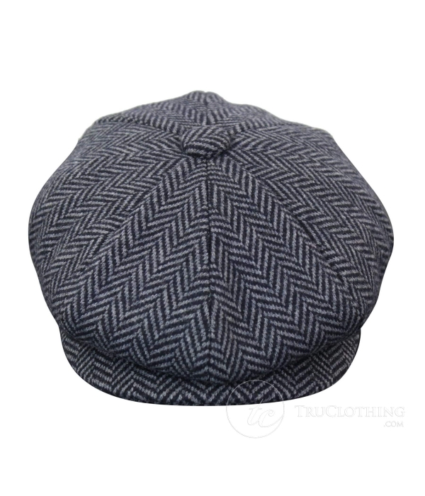 Kids Peaky Blinders Newsboy Tweed Herringbone 8 Panel Hat