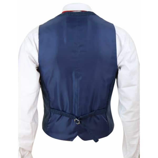 Men Blue Check Tweed Waistcoat - Cavani Carnegi