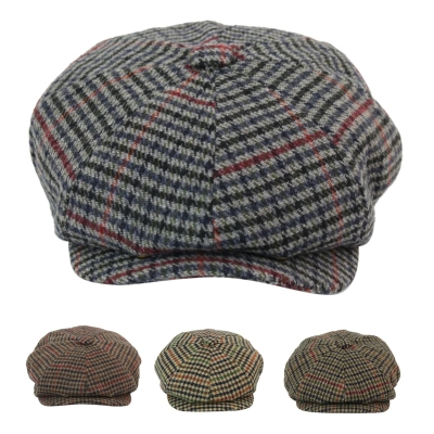 Men Classic Check Newsboy Cap