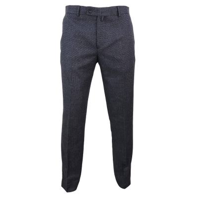 Men's Black Tweed Vintage Trousers - STZ14