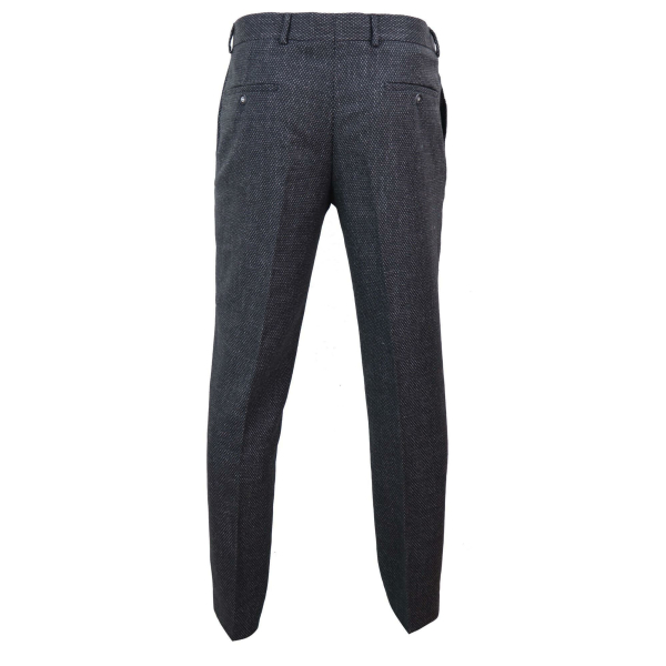 Men's Black Tweed Vintage Trousers - STZ14