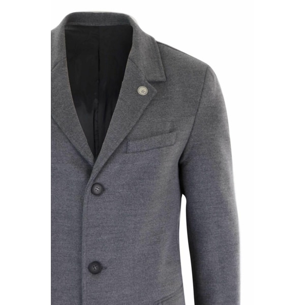 Men's Classic Wool Long Overcoat-Grey