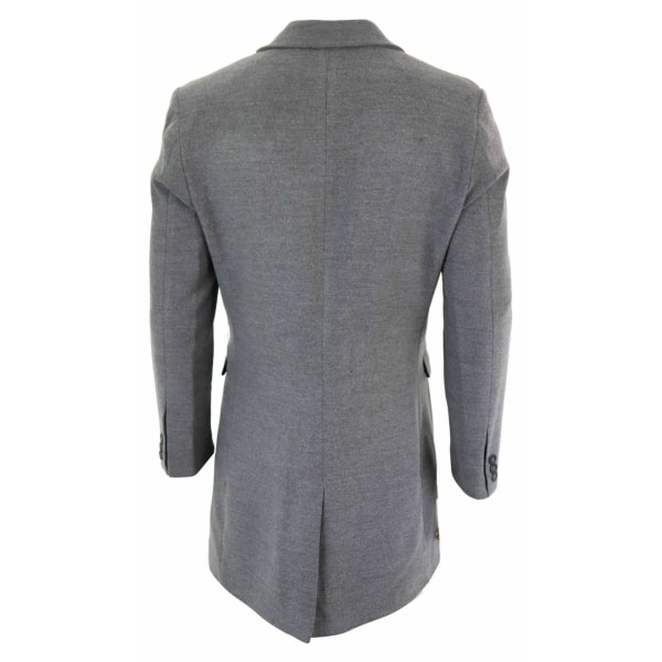 Men's Classic Wool Long Overcoat-Grey