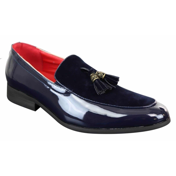 Men's Faux Patend and Suede Leather Loafers