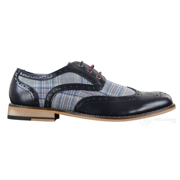 Men's Leather and Tweed Vintage Shoes - Cavani Oslo