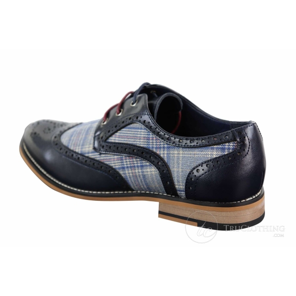 Men's Leather and Tweed Vintage Shoes - Cavani Oslo