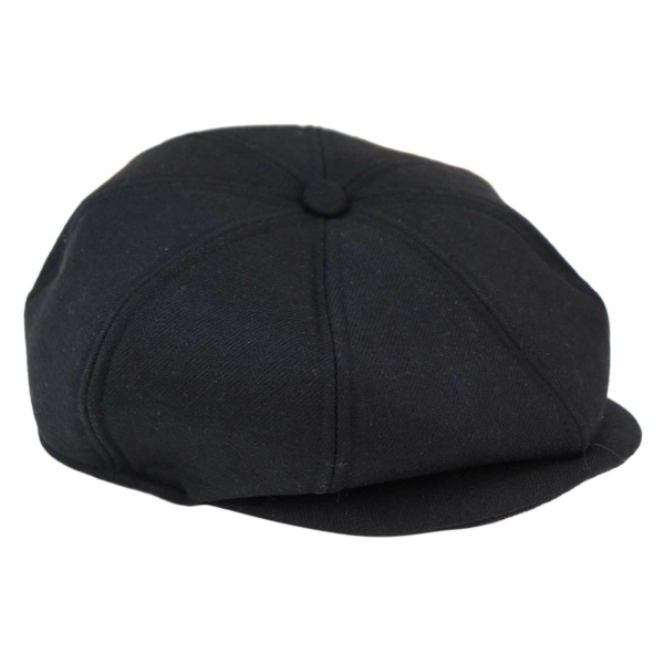 Mens 8 Panel Peaky Blinders Hat - Black