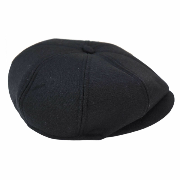 Mens 8 Panel Peaky Blinders Hat - Black