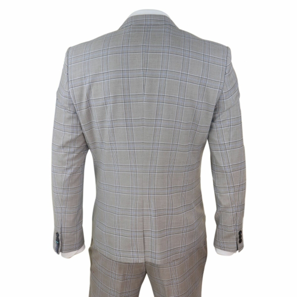 Mens Beige 3 Piece Classic Suit