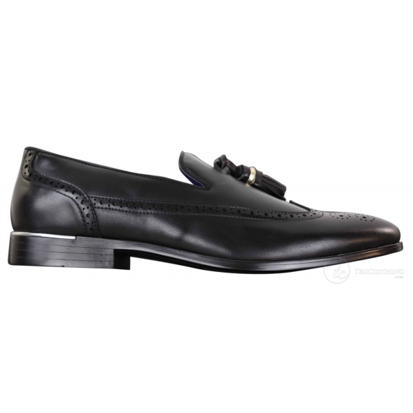 Mens Black Tassel Brogue Shoes