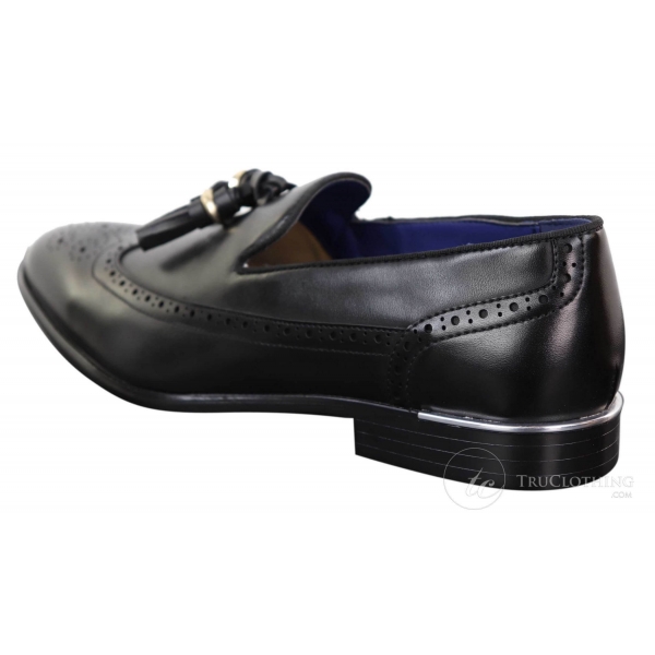 Mens Black Tassel Brogue Shoes