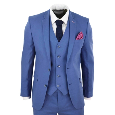 Mens Blue Light Summer Suit