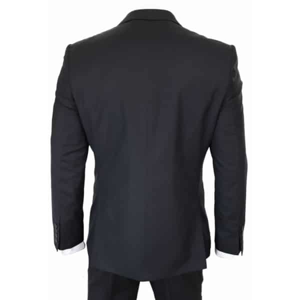 Mens Classic Plain Black Formal 2-Piece Suit