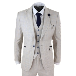 Mens Cream 3 Piece Wedding Suit – Cavani Caridi