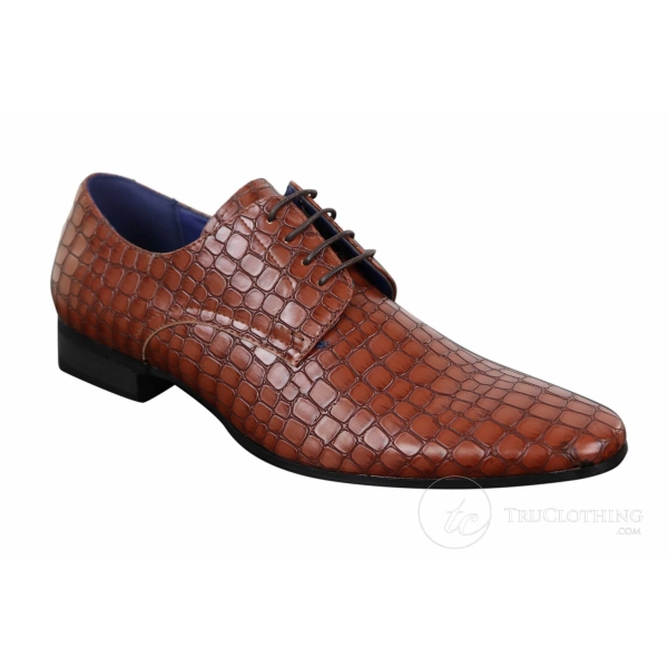 Mens Crocodile Skin Effect Shoes