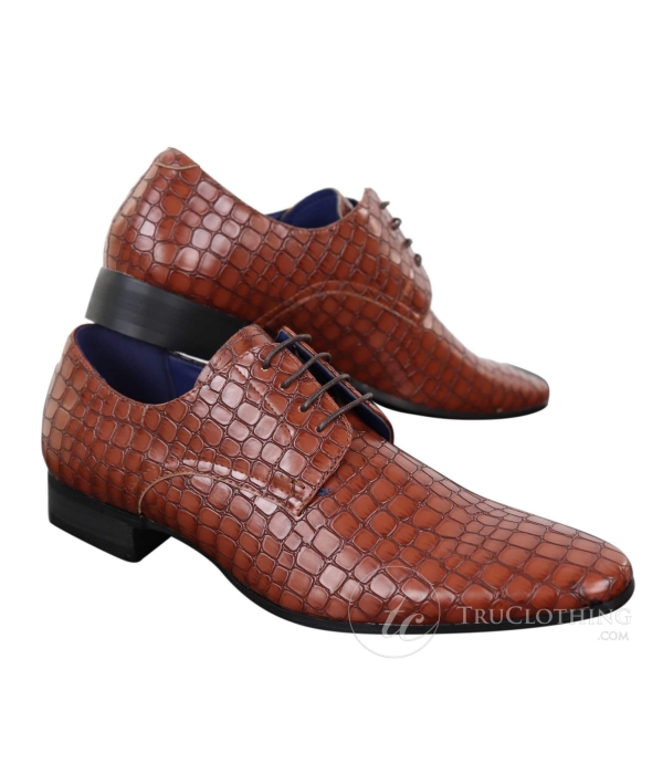 Mens Crocodile Skin Effect Shoes