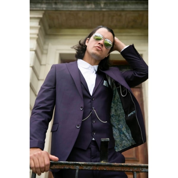 Mens Deep Purple 3 Piece Suit