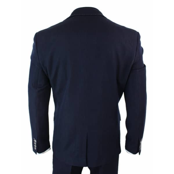 Mens Denim-Blue 3 Piece Suit